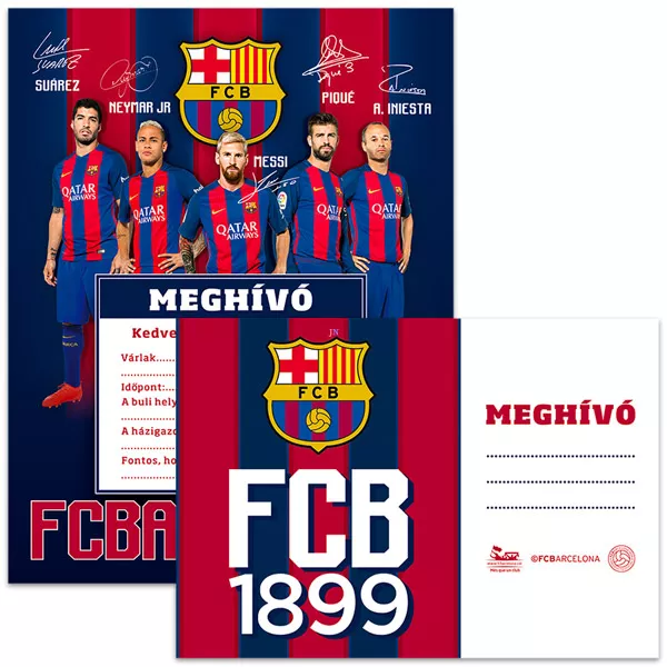 FC Barcelona 10 darabos parti meghívó borítékkal