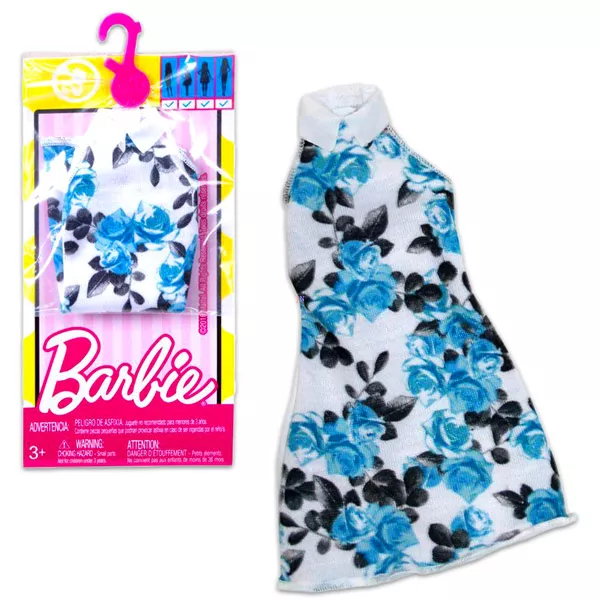 Barbie ruhák: kék virágos ruha