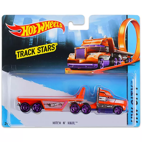 Hot Wheels Track Stars: Camion Hitch N Haul - portocaliu