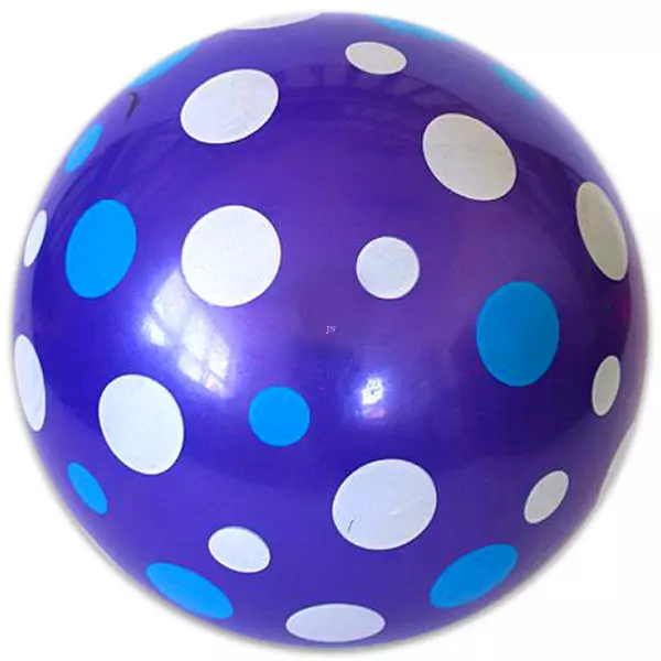 Pelota de goma con lunares blancos y azules - 22 cm