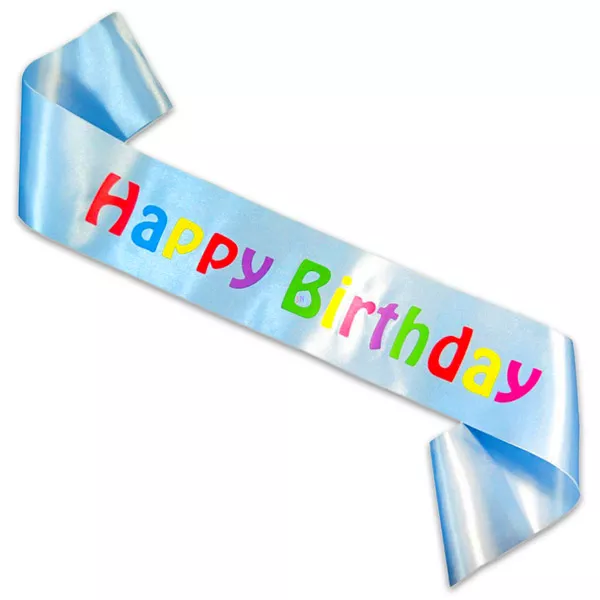 Happy Birthday vállszalag - kék