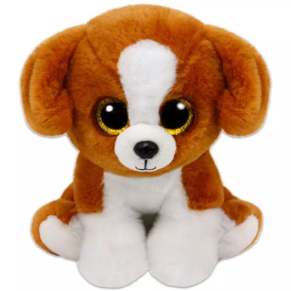 TY Beanie Babies: Snicky figurină câine de pluş - 15 cm, maro-alb