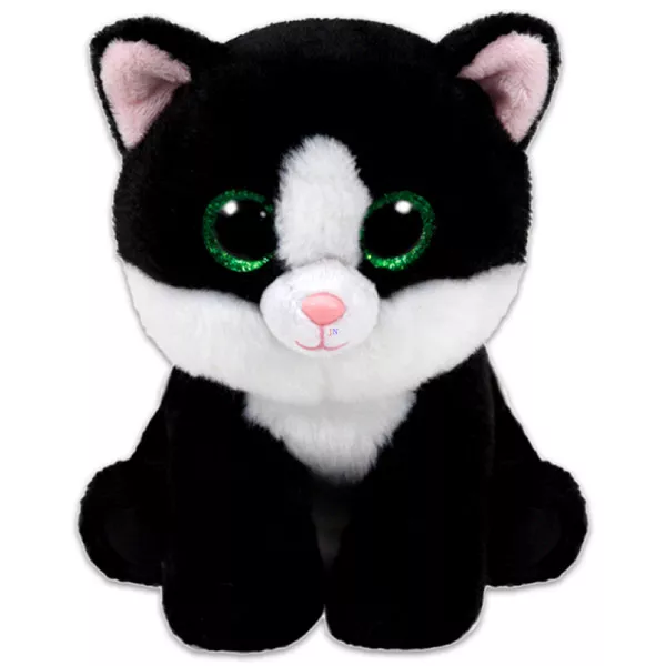 TY Beanie Babies: Ava kölyök macska plüssfigura - 15 cm, fekete
