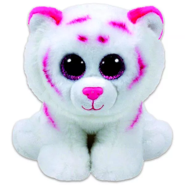 TY Beanie Babies: Tabor tigris plüssfigura - 15 cm, rózsaszín-fehér