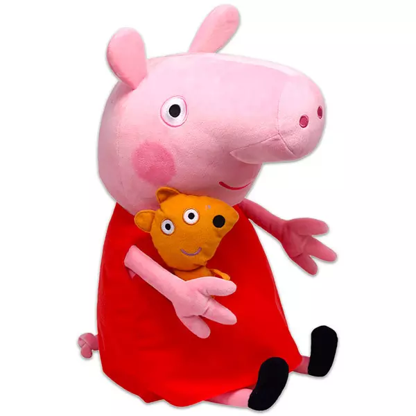 TY Beanie Babies: Tabor figurină Peppa Pig pluş - 15 cm