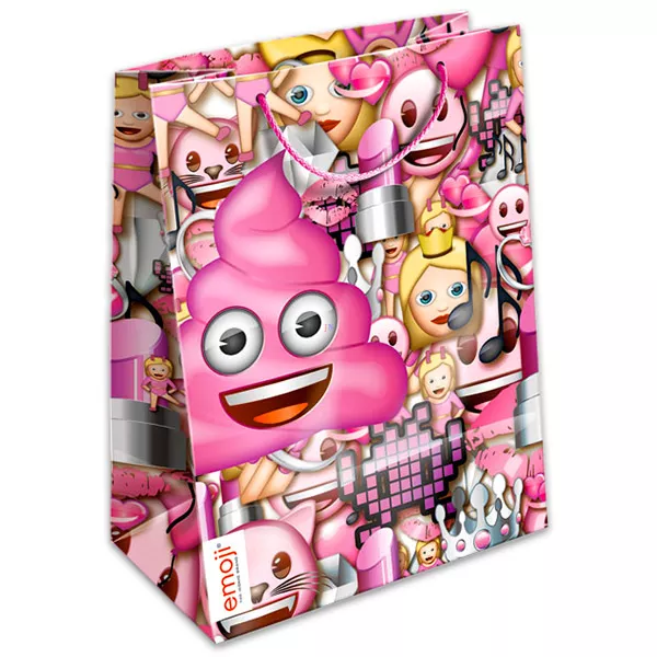 Kaki emoji dísztasak - pink, 23 x 18 cm