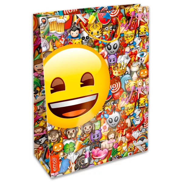 Nevető fej emoji dísztasak - 24 x 32 cm