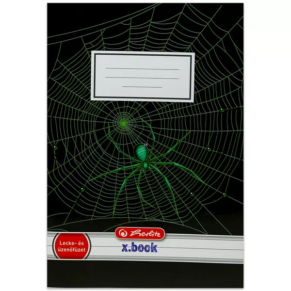 Herlitz: pókos lecke- és üzenőfüzet - A5, zöld