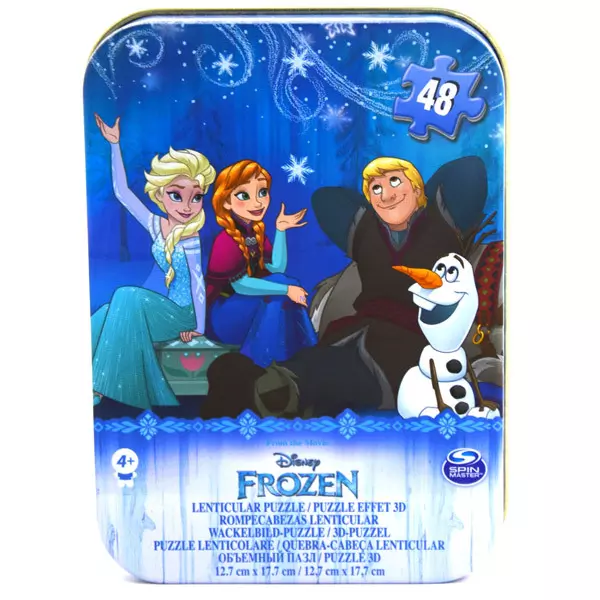 Prinţesele Disney: Frozen puzzle cu 48 piese în cutie metalică