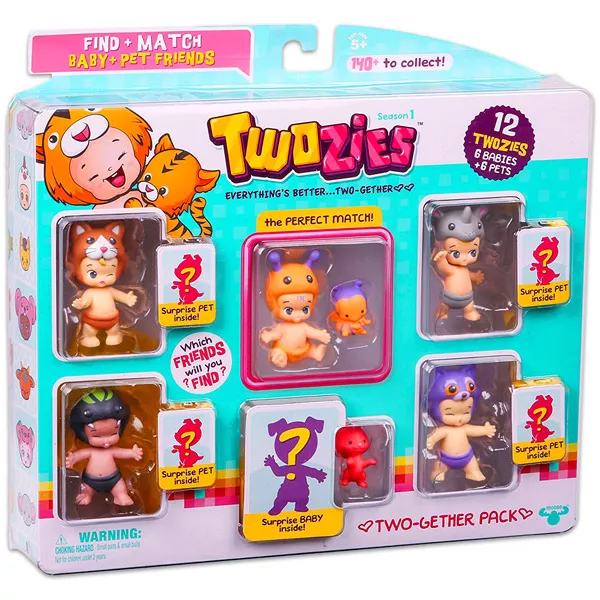 Twozies barátság csomag: 5 kis figura állatkával