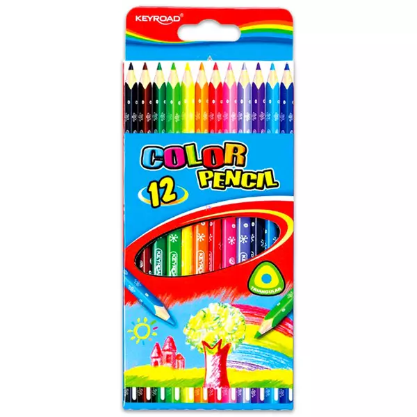 Keyroad creioane colorate triunghiulare - 12 buc.