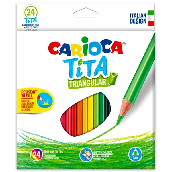 Carioca 24 darabos famentes háromszögletű színes ceruza készlet
