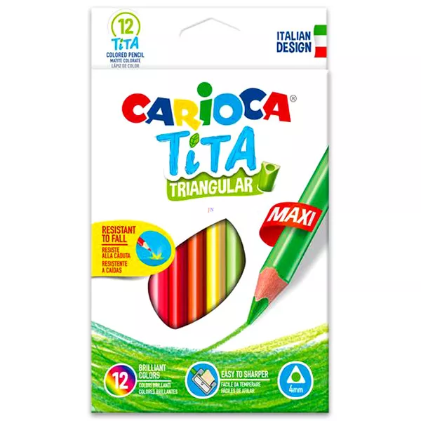 Carioca 12 darabos JUMBO famentes háromszögletű színes ceruza készlet