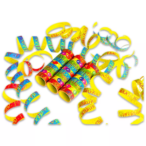 Serpentină colorată cu model baloane - 3 buc.