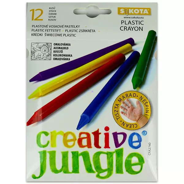 Creative Jungle: set pastele colorate plastic - 12 buc.