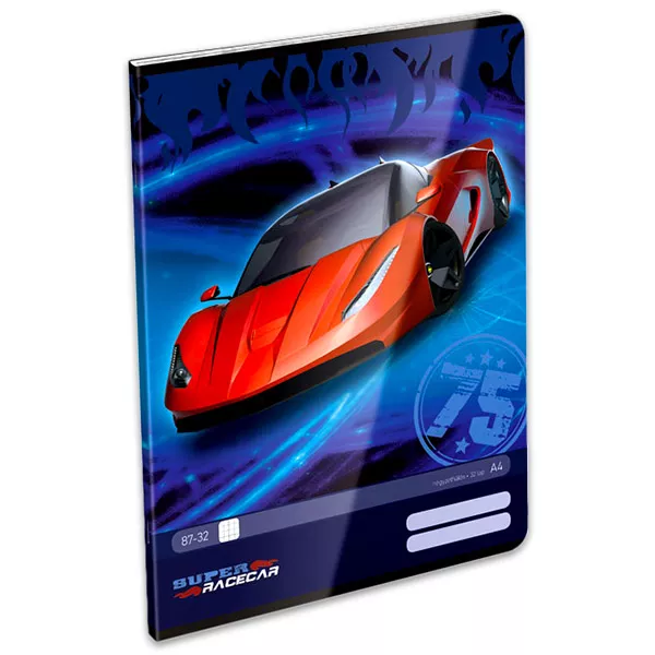 Super Racecar: Red Lightning négyzetrácsos füzet - A4, 87-32