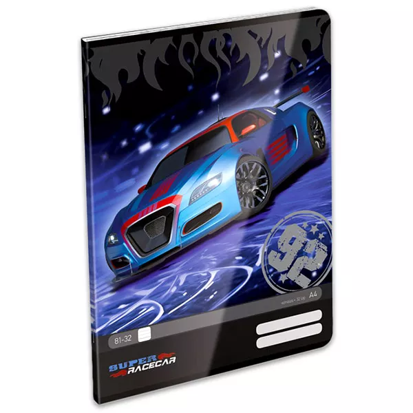 Super Racecar: Blue Thunder vonalas füzet - A4, 81-32