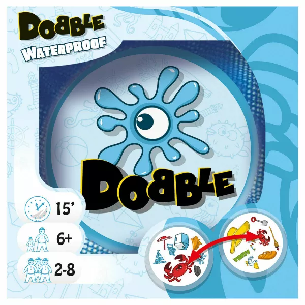 Dobble Beach - joc de cărţi rezistent la apă cu instrucţiuni în lb. maghiară