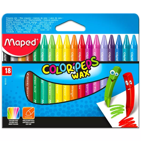 Maped Color Peps Wax zsírkréta készlet - 18 db-os