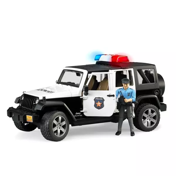 Bruder: Jeep Wrangler - maşină de poliţie cu figurină poliţist