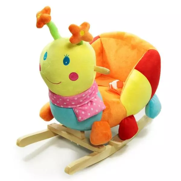 Balansoar pentru bebeluși cu scaun de pluș și muzică
