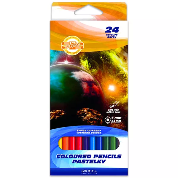 Koh-I-Noor: Space Odyssey creioane colorate hexagonale - 24 buc.