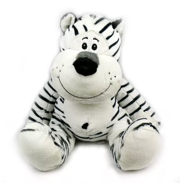 Ülő fehér tigris plüssfigura - 55 cm