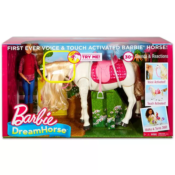 Barbie DreamHorse: Barbie cu cal alb interactiv