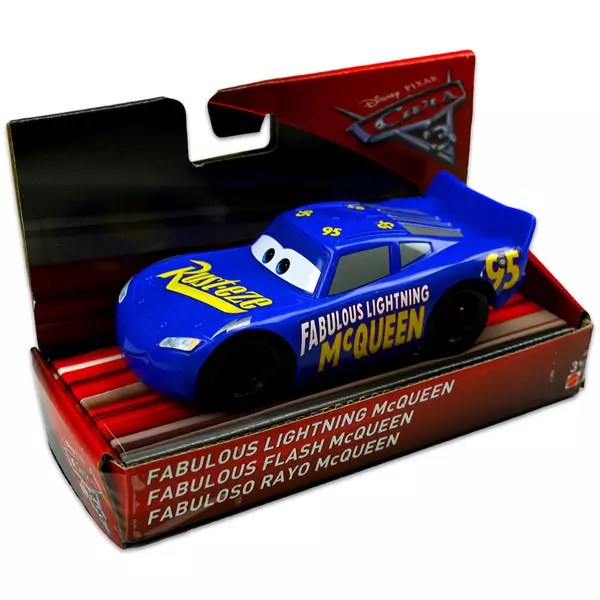 Cars 3: Maşinuţa Fulger McQueen - 12 cm, albastru