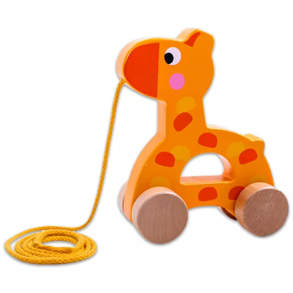 Girafă de tras din lemn