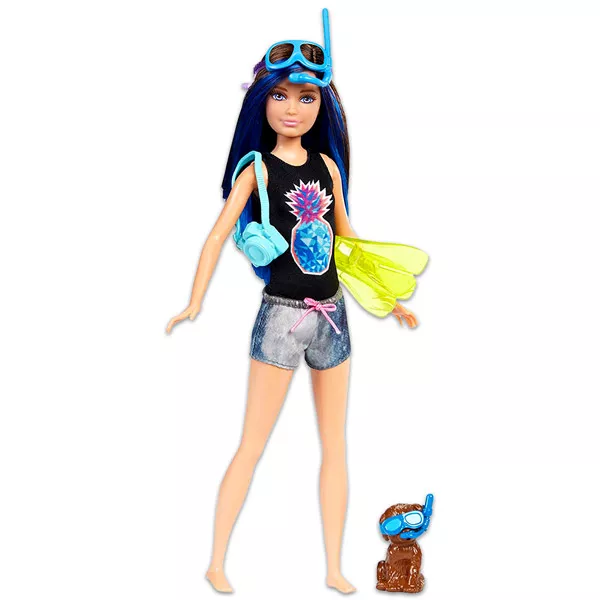 Barbie: Dolphin Magic - Păpuşa Barbie scafandru cu păr albastru-brunet