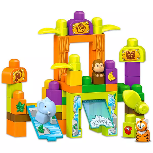Mega Bloks: Grădina zoologică distractivă - set cuburi de construcţie cu piese