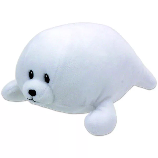 BABY TY: Tiny figurină focă de pluş - 15 cm, alb