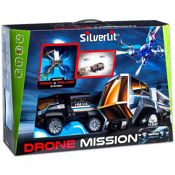 Silverlit: Drone Mission - dronă cu telecomandă şi maşină de ancorare şi încărcare