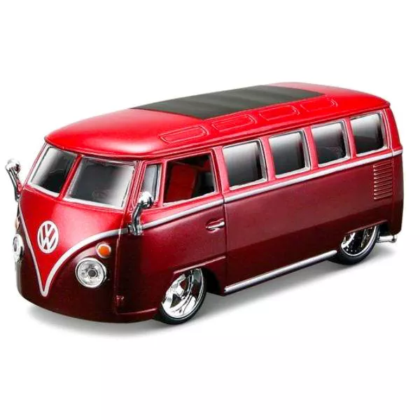 Bburago: Volkswagen Van Samba autómodell - 1:32, piros