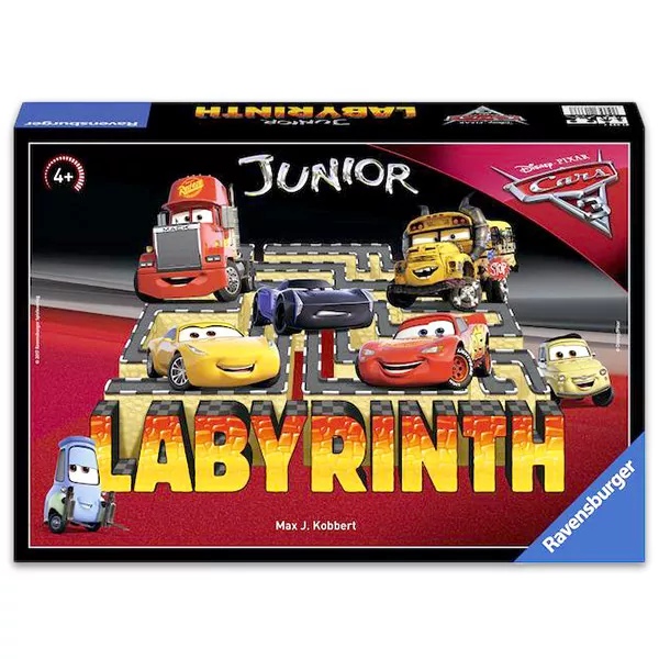 Ravensburger: Junior Labyrinth Cars - joc de societate cu instrucţiuni în lb. maghiară