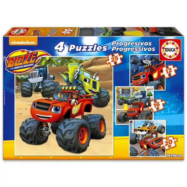 Blaze and the Monster Machines: puzzle 4-în-1