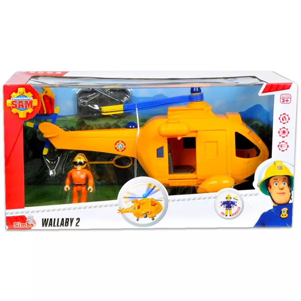 Pompierul Sam: Elicopter Wallaby 2 cu figurină Tom
