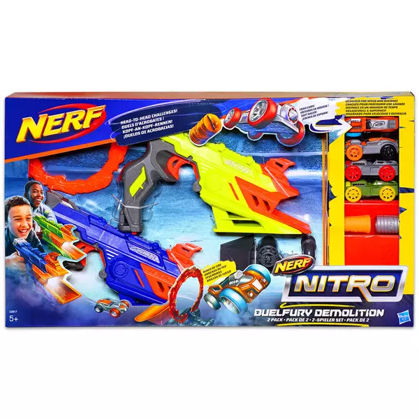 Nerf Nitro - Duelfury Demolition lansatori maşini - pentru 2 jucători