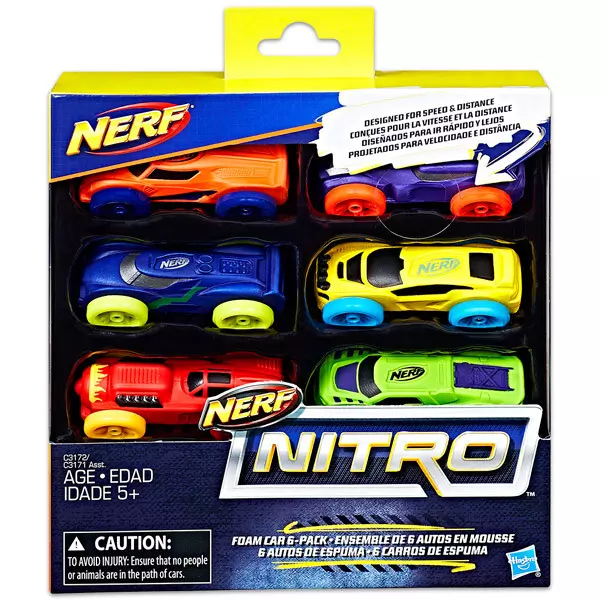 Nerf Nitro: set cu 6 maşinuţe - diferite