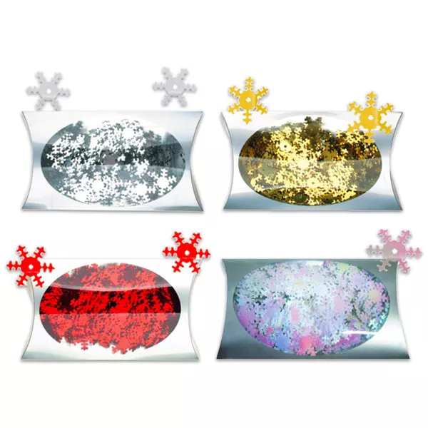 Karácsonyi hópehely konfetti - több színben 20g