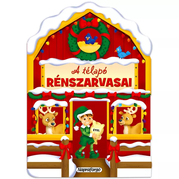 Pliant cartonat de crăciun: Renii lui Moş Crăciun - în lb. maghiară