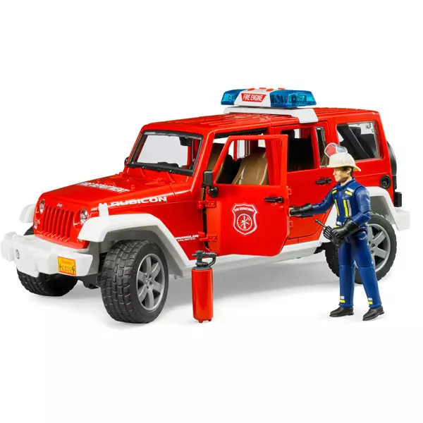 Bruder: Jeep Rubicon - Terepjáró, tűzoltó figurával