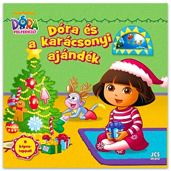 Dora the Explorer: Dora şi cadoul de crăciun - carte educativă şi de colorat în lb. maghiară
