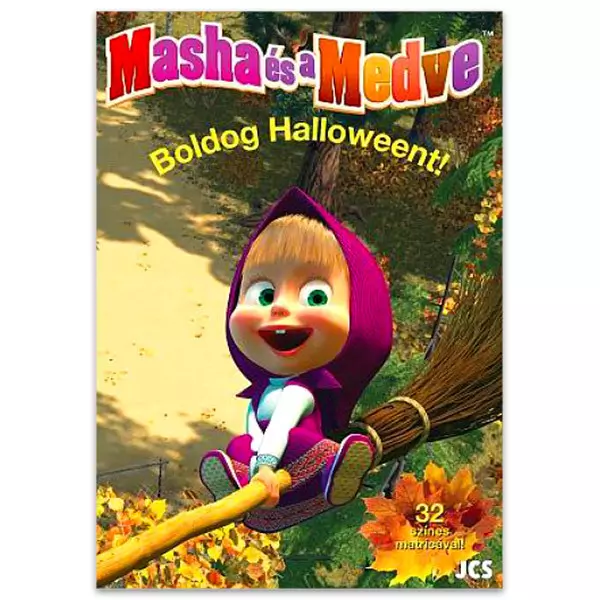Masha and the Bear: Halloween fericit! - carte de colorat cu abțibilduri, în lb. maghiară