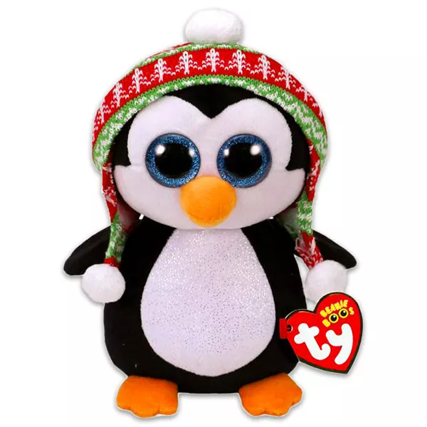TY Beanie Boos: Penelope pingvin plüssfigura -15 cm, fekete-fehér