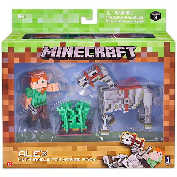 Minecraft: Set figurine Alex şi calul schelet