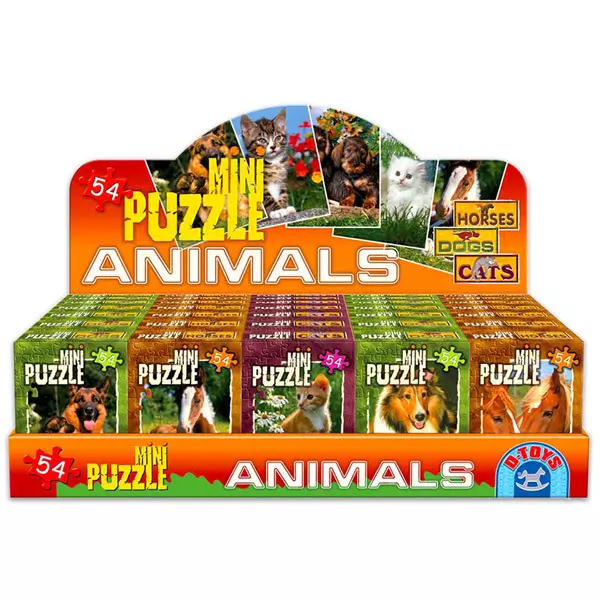 Animale domestice mini puzzle cu 54 piese - diferite
