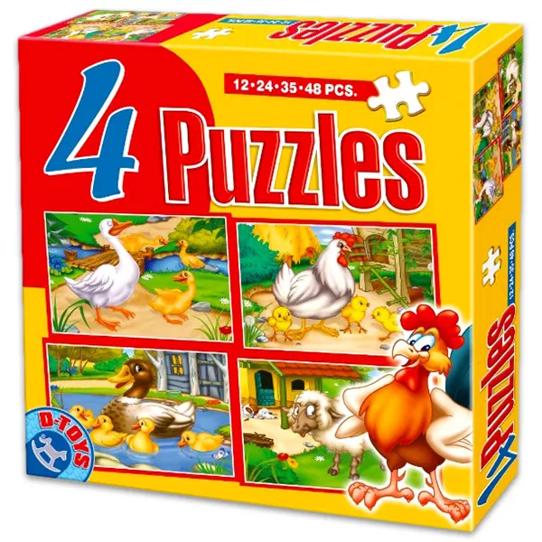 Farm állatos 4 az 1-ben puzzle