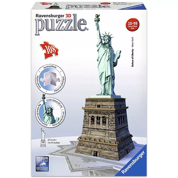 Ravensburger: Statuia Libertăţii din New York puzzle 3D cu 108 piese